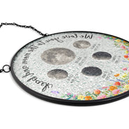 Gift For Mother,Gift For Grandma,Love - Moon Phase We Love You To The Moon And Back - Personalized Stained Glass Window Hanging Suncatcher