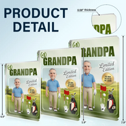 Gift For Husband,Gift For Yourself,Gift For Men,Gift For Father,Sport Dad,Dad's Hobby,Grandpa's Hobby,Golf,Non-Eng,Photo - Toybox Figure,Playful - Custom Photo Toybox Figure Golf Dad Grandpa Limited Edition - Personalized Custom Shaped Acrylic Plaque