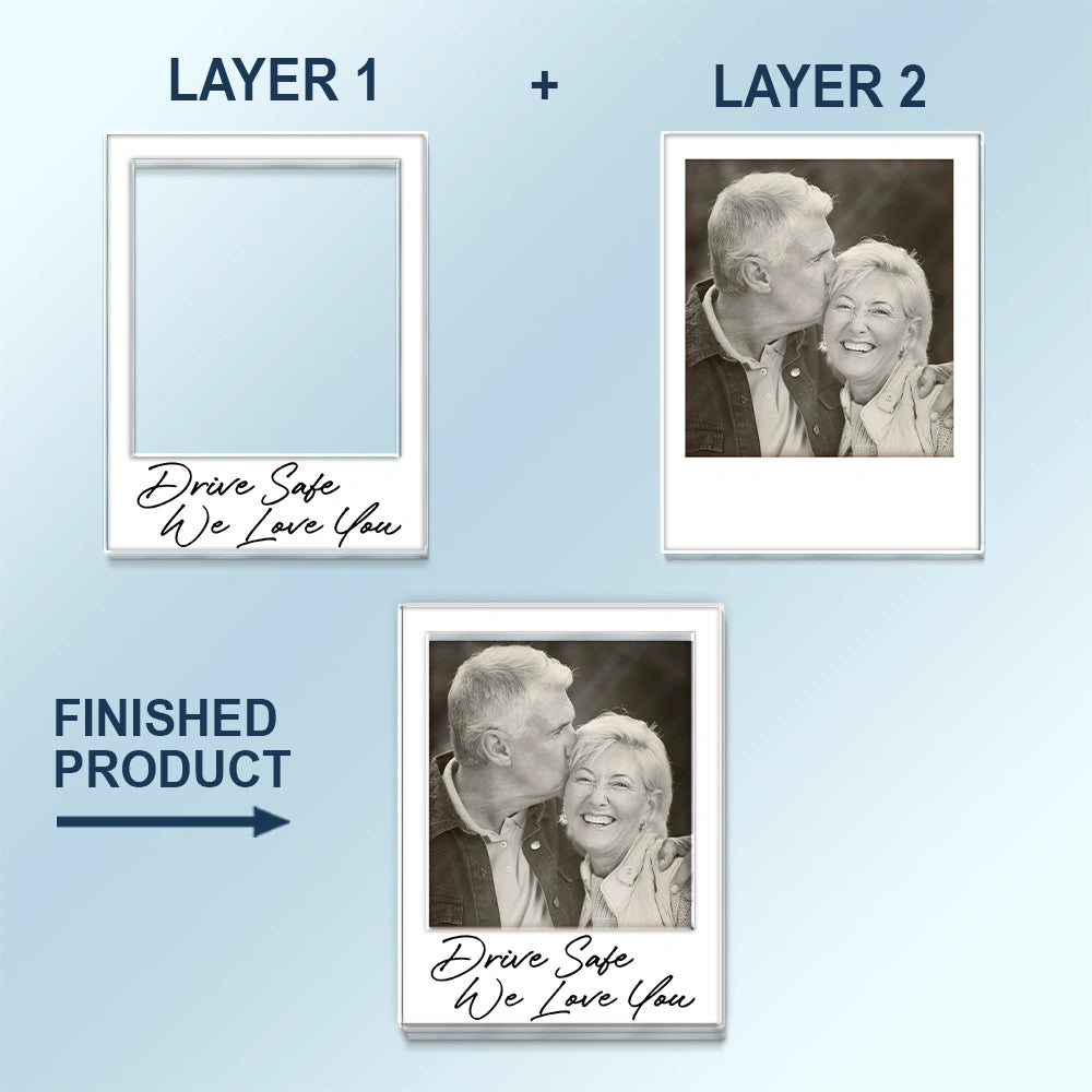 Gift For Couples,Gift For Wife,Gift For Girlfriend,Gift For Women,Love,Old Couples - Custom Photo Drive Safe I Love You Couples Vintage - Personalized Custom Shaped Acrylic Car Visor Clip