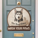Art Design,Humorous,Pet Lovers,Photo - Funny Bathroom Pet - Custom Photo Funny Bathroom Pet A Dog Will Be With You Shortly - Personalized Custom Shaped Wood Sign