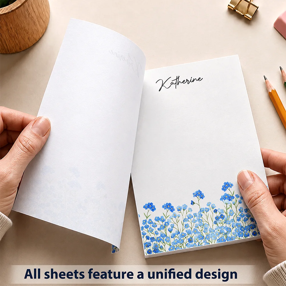 Cozy,Gift For Yourself,Icon - Birth Flower Blooming In Love - Personalized Notepad