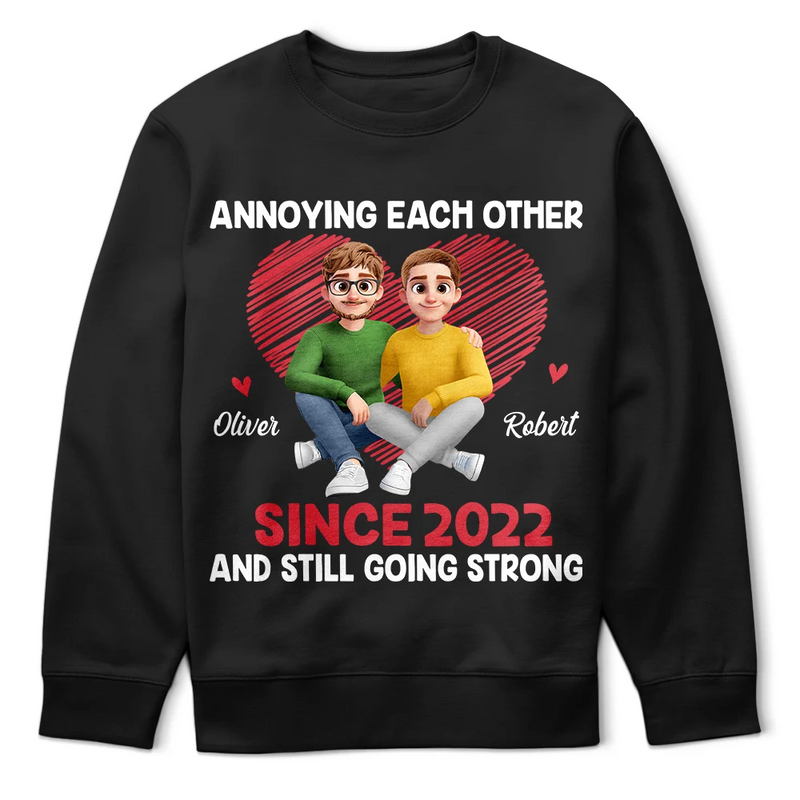 Gift For Couples,Old Couples,Funny,Gift For Husband,Gift For Wife - Annoying Each Other Since & Still Going Strong Couple New Version - Personalized T Shirt