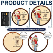 Anniversary,Christmas,Romantic,Gift For Couples,Vector - Couple Annivesary Gift For Her, Him - Personalized 2-Layered Wooden Ornament
