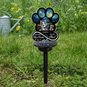 Pet Lovers,Pet Mom,Pet Dad,Pet Couple,Memorial,Non-Eng,Photo - Pencil Sketch (Dark BG),Sympathetic - Custom Photo White Pencil Sketch Art Pet Forever In My Heart Always Loved - Personalized Solar Light