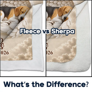 Art Design,Pet Memorial,Cozy,Pet Lovers,Memorial,Photo - Sleeping Pet Angle Wing - Custom Photo Sleeping Angel In Your Heart I'll Always Be Memorial Dog Cat - Personalized Fleece Blanket, Sherpa Blanket