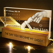 New Dad,New Mom,New baby,Gift For Father,Gift For Mother - Calendar The Day You Became My Dad Mom - Personalized Rectangle LED Light