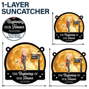 Gift For Couples,Gift For Boyfriend,Gift For Girlfriend,Gift For Wife,Gift For Husband,Love - Moon Phase Love You To The Moon And Back - Personalized Window Hanging Suncatcher Ornament