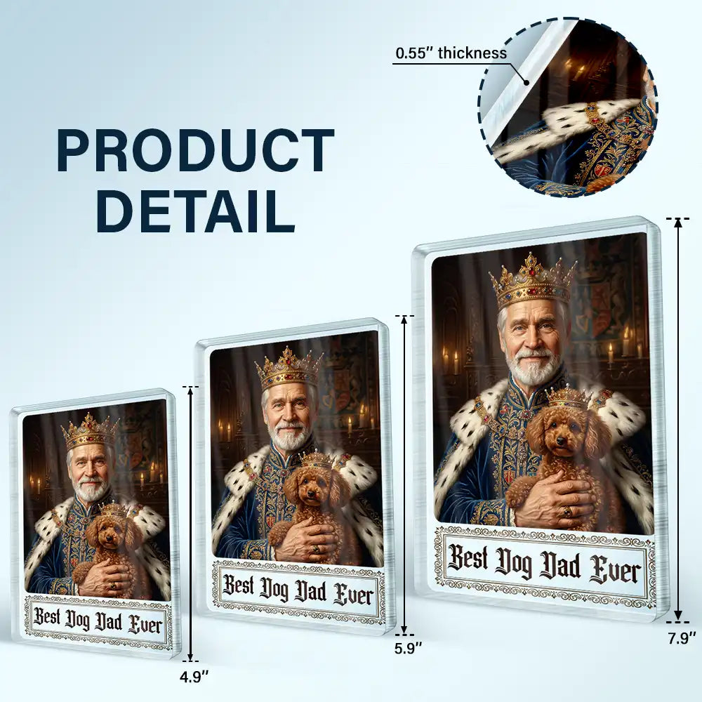 Gift For Husband,Gift For Yourself,Gift For Men,Gift For Father,Gift For Grandpa,Dad - Daughters (Young),Non-Eng,Photo - Renaissance Royal Portrait,Playful - Custom Photo Renaissance Royal Portrait Dad Daughter Grandparents Family - Personalized Custom Shaped Acrylic Plaque