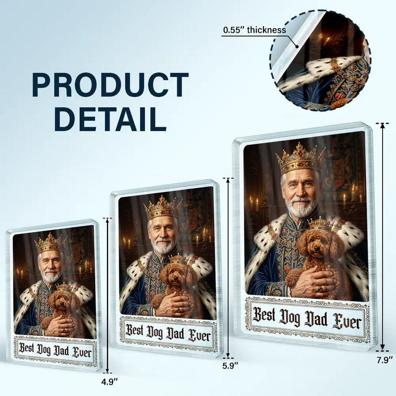 Gift For Husband,Gift For Yourself,Gift For Men,Gift For Father,Gift For Grandpa,Dad - Daughters (Young),Non-Eng,Photo - Renaissance Royal Portrait,Playful - Custom Photo Renaissance Royal Portrait Dad Daughter Grandparents Family - Personalized Custom Shaped Acrylic Plaque
