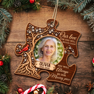 Christmas,Custom Photo,Family,Memorial,Memorial Loved One,Sympathetic,Upload Full Photo - Christmas Sympathy Gift For Loss Of Loved One - Personalized Custom Photo Our Missing Piece 2-Layered Wooden Ornament