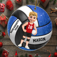 Christmas,Happy,Top Market,Vector,Volleyball - Christmas Gift For Son, Grandson, Daughter, Granddaughter - Personalized Volleyball Acrylic Ornament