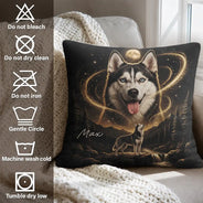 Art Design,Custom Photo,Indoor Decor,Pet Lovers,Photo - Moon Pet ,Playful - Gift For Dog Lovers - Personalized Custom Photo Moonlight Night Sky Portrait Pillow