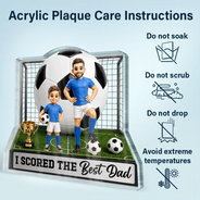 Gift For Husband,Gift For Yourself,Gift For Men,Gift For Father,Sport Dad,Dad's Hobby,Grandpa's Hobby,Football (Soccer),Non-Eng,Photo - Toybox Figure,Playful - Custom Photo Toybox Figure We Scored The Best Dad - Personalized Custom Shaped Acrylic Plaque