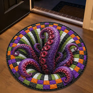 Top Market,Humorous,Halloween,Gift For Yourself,Icon - Halloween 3D Effect Skeleton Witch Horor Vortex Quilted Doormat - Personalized Custom Shaped Rug