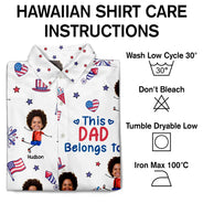 Independence Day,Summer,Gift For Grandpa,Top Market,Humorous,Icon,Cut-Face Photo - Custom Photo Stars & Stripes This Grandpa Belongs To Kids - Personalized Hawaiian Shirt