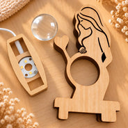 Christmas,Custom Photo,Gift For Mother,Gifts For Her,New Baby,Pregnant Mom,Sentimental,Upload Full Photo - Mindful Gift For Pregnant Mom, New Mother - Personalized Custom Photo Warm And Lovely Baby Bump Crystal Globe Light Wooden Plaque