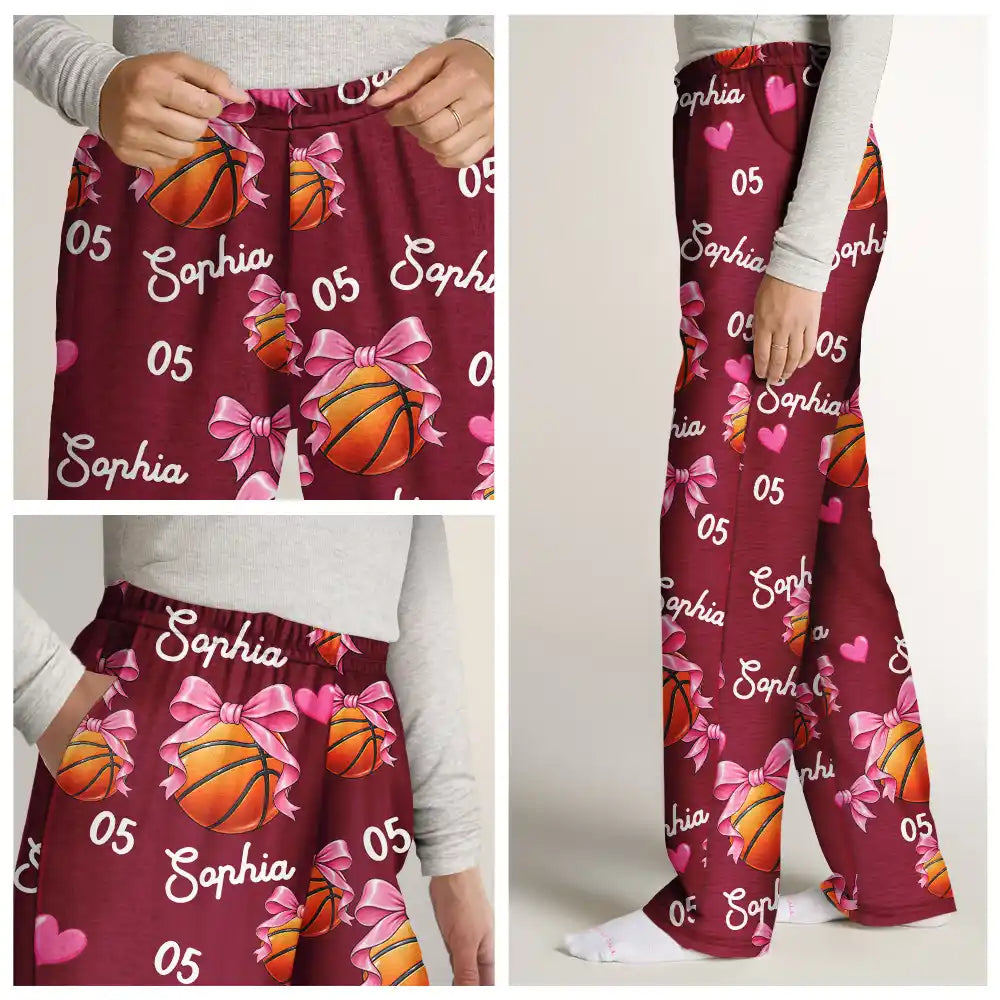 Christmas, Gift For Mother, Gifts For Her, Happy, Icon, Mom - Children, Softball - Christmas Gift For Sports Lovers - Personalized Coquette Bow Star Lightning Pajama Pants