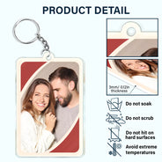 Gift For Couples,Gift For Wife,Gift For Girlfriend,Funny,Gift For Husband - Custom Photo Love You More Reverse Card - Personalized Acrylic Keychain