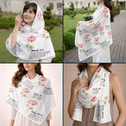 Gift For Women,Gift For Mother,Gift For Grandma,Happy - Watercolor Birth Flower Bible Verses For Woman - Personalized Lightweight Soft Shawl