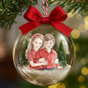 Art Design,Christmas,Family,Photo - Watercolor - Remove BG,Happy - Custom Photo Realistic Watercolor Art Family Is The Greatest Gift - Personalized 3D Acrylic Ball Ornament