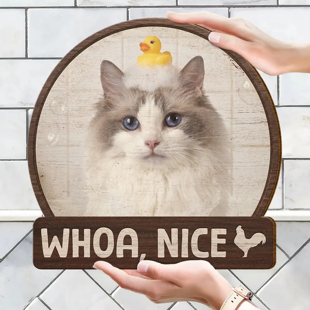 Art Design,Humorous,Pet Lovers,Photo - Funny Bathroom Pet - Custom Photo Funny Bathroom Pet A Dog Will Be With You Shortly - Personalized Custom Shaped Wood Sign