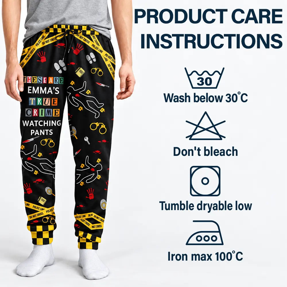 Christmas, Custom Text, Gift For Women, Gift For Yourself, Gifts For Her, Happy - Gift For True Crime Lovers - Personalized Binge Watching Pajama Pants