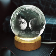 Moon Phase The Days You Became My Mom - Personalized Crystal Globe Lamp