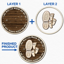 Gift For Father,Gift For Grandpa,Love,Christmas - Dad Grandpa Footsteps No Matter How Big We Get - Personalized 2-Layered Wooden Ornament