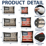 Gift For Father,Gift For Grandpa,Independence Day,Custom Text,Confident - Stars & Stripes US Flag American Dad Grandpa - Personalized Pillow