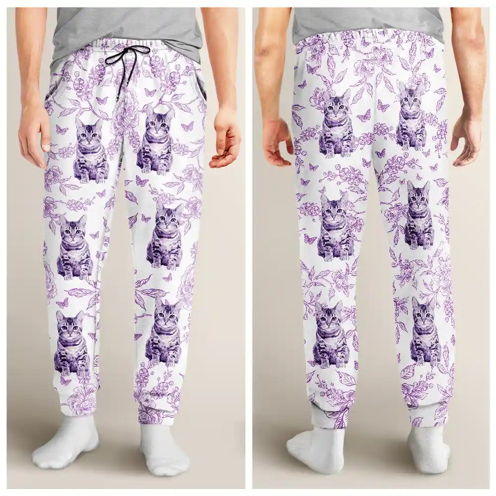 Art Design,Custom Photo,Happy,Pet Lovers,Photo - Porcelain Art Style,Top Market - Gift For Her, Pet Lovers - Personalized Custom Photo Watercolor Pet Portrait Pajama Pants