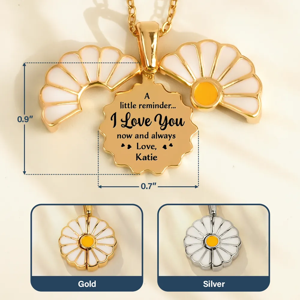Gift For Wife, Gift For Couples, Gift For Women, Love - A Little Reminder I Love You Now And Always - Personalized Engraved Hidden Message Necklace
