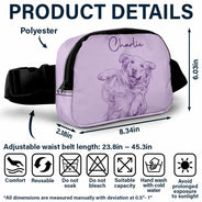 Custom Photo,Beach,Art Design,Summer,Pet Lovers,Playful,Photo - Pencil Sketch - Remove BG - Custom Photo Pencil Sketch Besties Dog Cat Funny Portrait - Personalized Crossbody Belt Bag