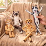 Art Design, Christmas, Custom Photo, Humorous, Pet Lovers, Photo - Poseable Body Doll - Funny Gift For Dog Mom, Dad, Cat Lover - Personalized Custom Photo Pet Squishy Toy Poseable Plush Doll Poseable Plush Doll