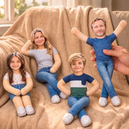 Art Design,Christmas,Custom Photo,Family,Humorous,Photo - Poseable Body Doll - Funny Gift For Family, Mom, Dad, Kid, Pet - Personalized Custom Photo Squishy Toy Poseable Plush Doll Poseable Plush Doll