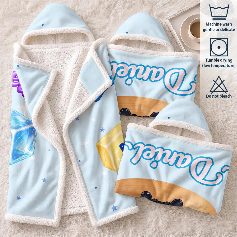 Christmas,Gift For Kids,Icon,Playful - Christmas Gift For Girls Squishy Lover - Personalized Name The Year Of Squishy Hunting Wearable Hooded Blanket
