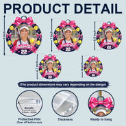 Christmas,Custom Photo,Gift For Mother,Gifts For Her,Happy,Mom - Children,Softball,Upload Full Photo - Christmas Gift For Sports Lovers - Personalized Custom Photo Coquette Bow And Star Acrylic Ornament