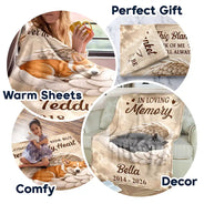 Art Design,Pet Memorial,Cozy,Pet Lovers,Memorial,Photo - Sleeping Pet Angle Wing - Custom Photo Sleeping Angel In Your Heart I'll Always Be Memorial Dog Cat - Personalized Fleece Blanket, Sherpa Blanket