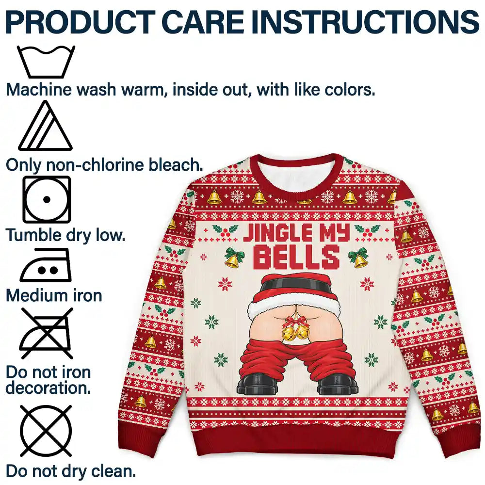 Christmas,Gift For Couples,Gift For Him,Gift For Husband,Humorous,Icon,Top Market - Funny Christmas Gift For Husband Boyfriend - Personalized Jingle My Bells Unisex Ugly Sweater
