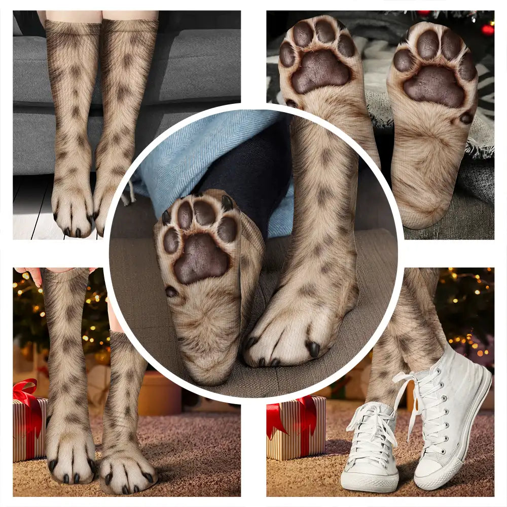Humorous,Icon,Pet Lovers - Gag Gift For Pet Lovers - Personalized Funny Feet Paws Socks