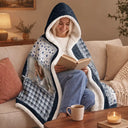 Family, Custom Photo, Memorial, Sad, Gift For Women, Christmas - Custom Photo Memorial When You Really Miss Me Hug This Blanket - Personalized Wearable Hooded Blanket