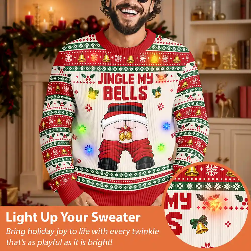 Christmas,Gift For Couples,Gift For Him,Gift For Husband,Humorous,Icon,Top Market - Funny Christmas Gift For Husband Boyfriend - Personalized Jingle My Bells Unisex Ugly Sweater