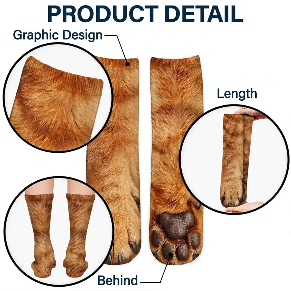 Humorous,Icon,Pet Lovers - Gag Gift For Pet Lovers - Personalized Funny Feet Paws Socks