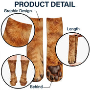 Humorous,Icon,Pet Lovers - Gag Gift For Pet Lovers - Personalized Funny Feet Paws Socks