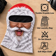 Christmas,Gift For Couples,Humorous,Icon,Old Couples,Skiing - Winter Skiing Gag Gift For Husband, Matching Gear For Couple - Personalized 3D Realistic Funny Santa And Mrs. Clause Balaclava Face Mask