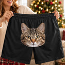 Pet Dad,Gift For Father,Humorous,Custom Photo,Pet Lovers,Cut-Face Photo - Custom Photo Funny Dog Pet Face Gift For Husband Boyfriend - Personalized Casual Shorts