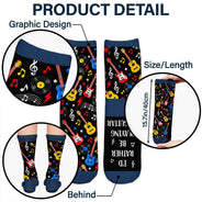 Christmas,Gift For Men,Gift For Yourself,Gifts For Him,Guitar,Happy,Music,Top Market,Vector - Gift For Guitar Lovers - Personalized I'd Rather Be Playing My Guitar Socks