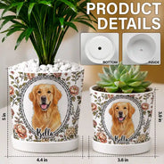 Art Design,Healing,Pet Memorial,Pet Lovers,Memorial,Photo - Vivid Watercolor Art - Custom Photo Vivid Watercolor Art Forever Loved Dog Cat Pet Portrait Toile Remembrance - Personalized Plant Pot