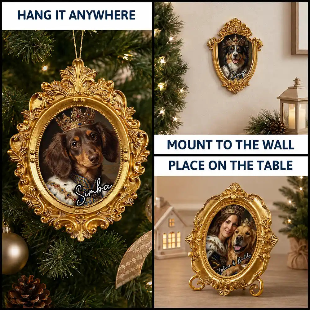 Art Design,Christmas,Custom Photo,Pet Lovers,Photo - Renaissance Royal Portrait,Playful - Gift For Pet Lovers - Personalized Custom Photo Royal Portrait Ornate Frame