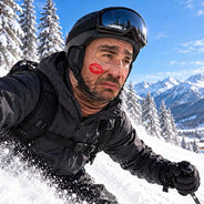 Christmas,Gift For Men,Gift For Yourself,Gifts For Him,Humorous,Icon,Skiing,Top Market - Winter Gag Gift For Husband Who Skis, Matching Gear For Friends - Personalized 3D Realistic Funny Face Printed Balaclava Face Mask