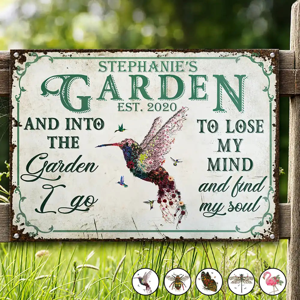 And Find My Soul Garden Floral Art - Birthday, Housewarming Gift For Her, Him, Gardener, Outdoor Decor - Personalized Custom Classic Metal Signs